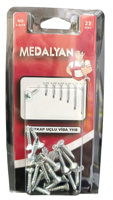 DL-100 3.9X19 MATKAP UÇLU VİDA (MEDALYAN SET)